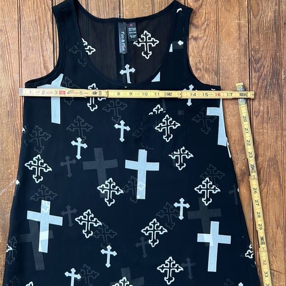 Fun and Flirt sheer Black swing style cross tank top size xs - Picture 4 of 7